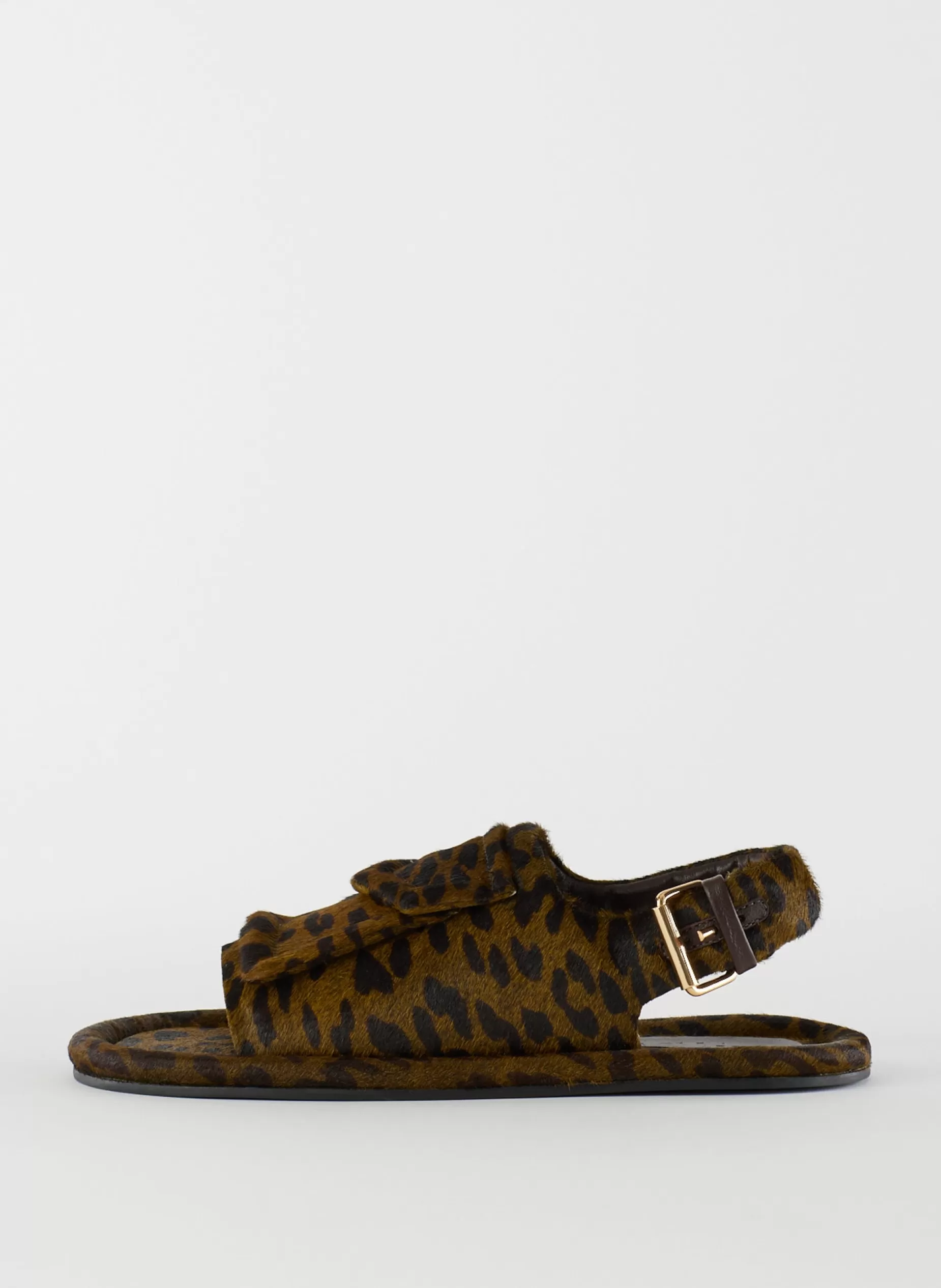 Tibi Flats-Pony Hair Calf Print Slingback Beryen Sandal