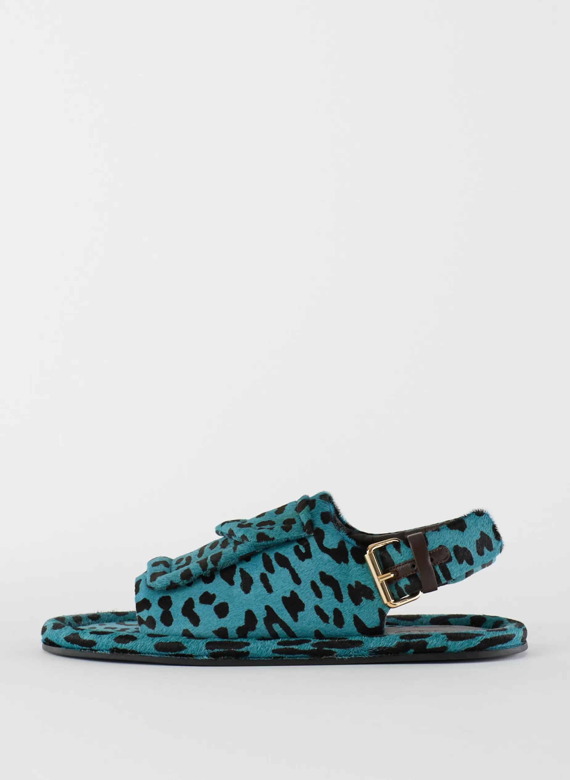 Tibi Flats-Pony Hair Calf Print Slingback Beryen Sandal