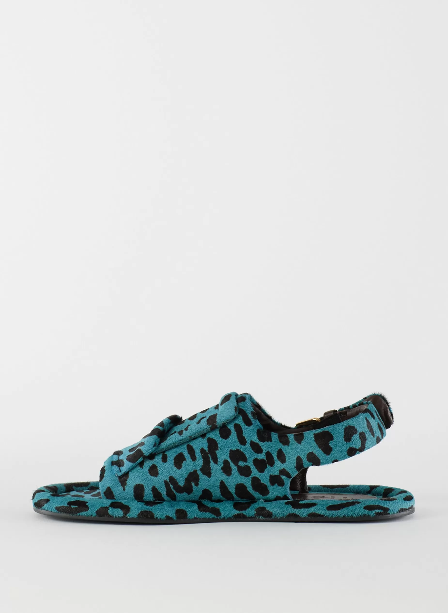 Tibi Flats-Pony Hair Calf Print Slingback Beryen Sandal