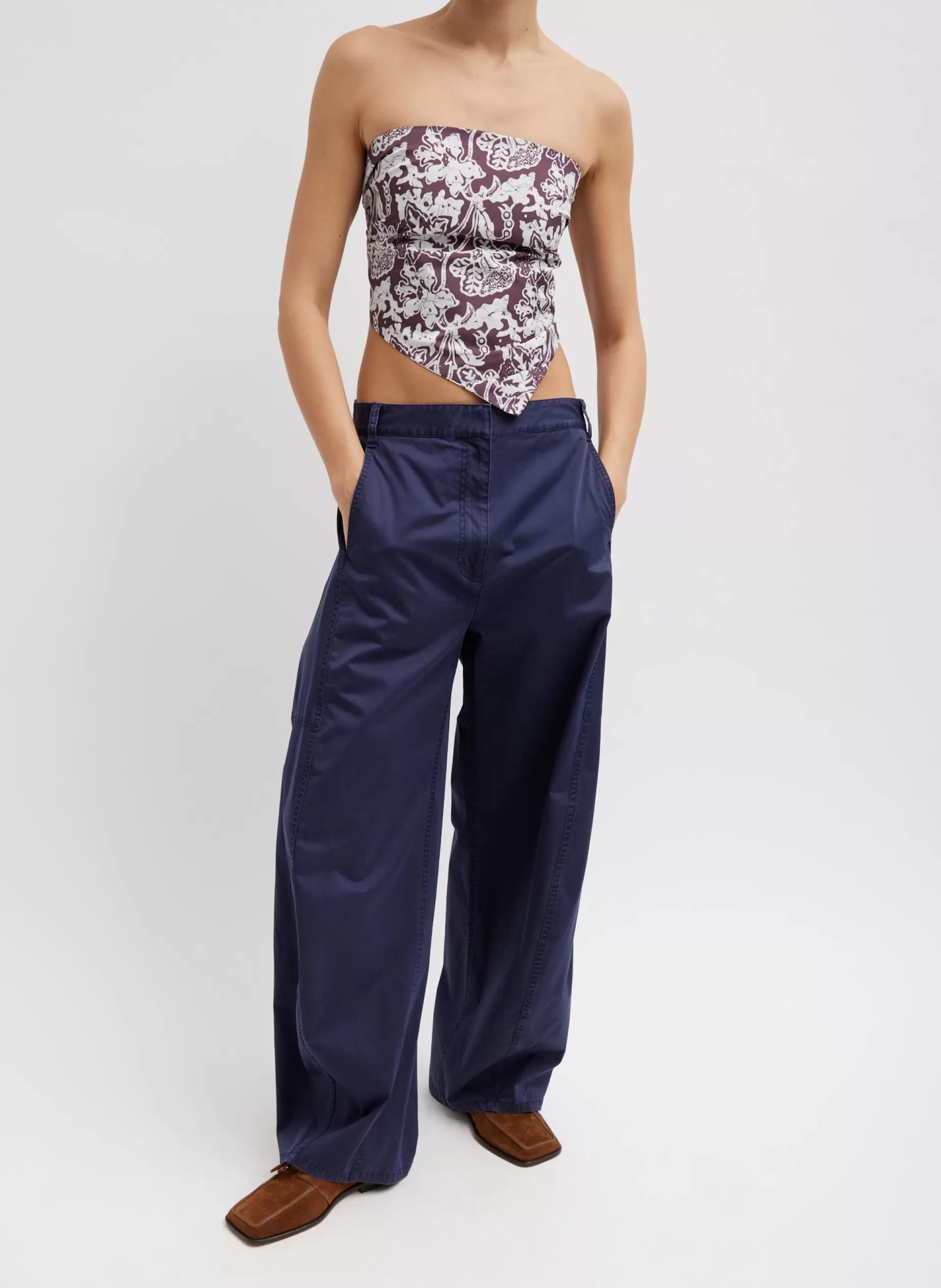 Tibi Tops-Recycled Nylon Batik Strapless Bandeau