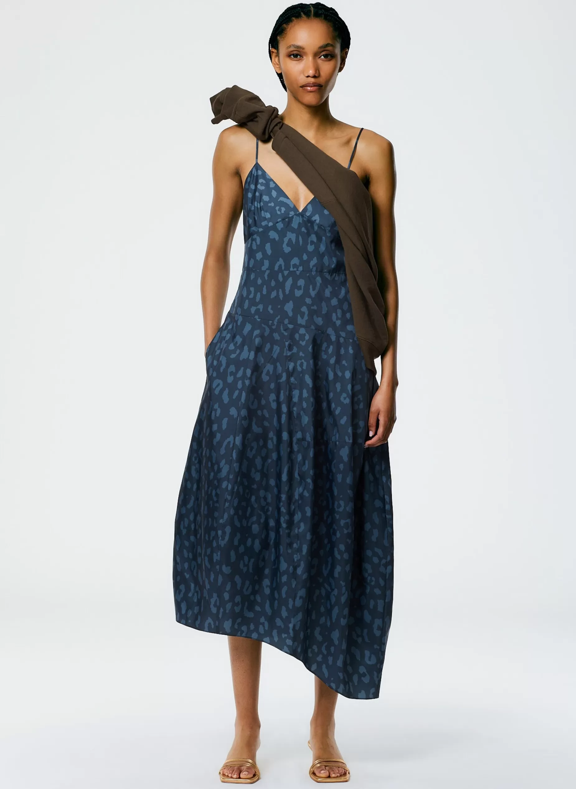 Tibi Dresses-Recycled Sporty Nylon Cheetah Cami Dress