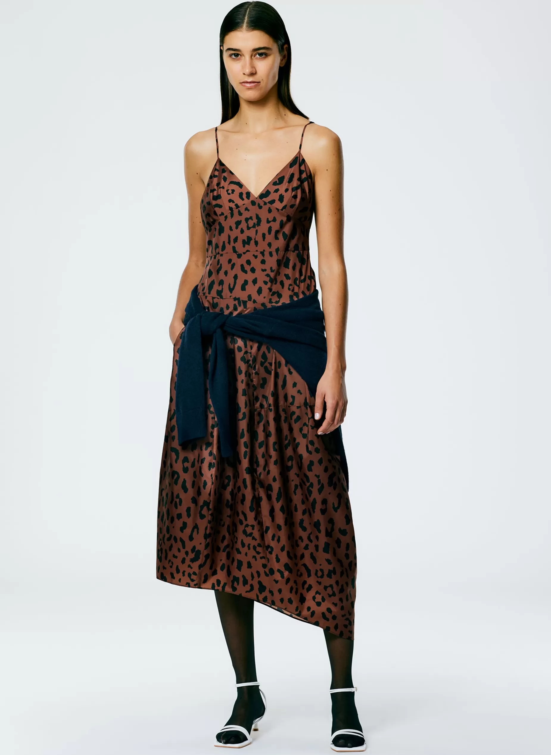 Tibi Dresses-Recycled Sporty Nylon Cheetah Cami Dress