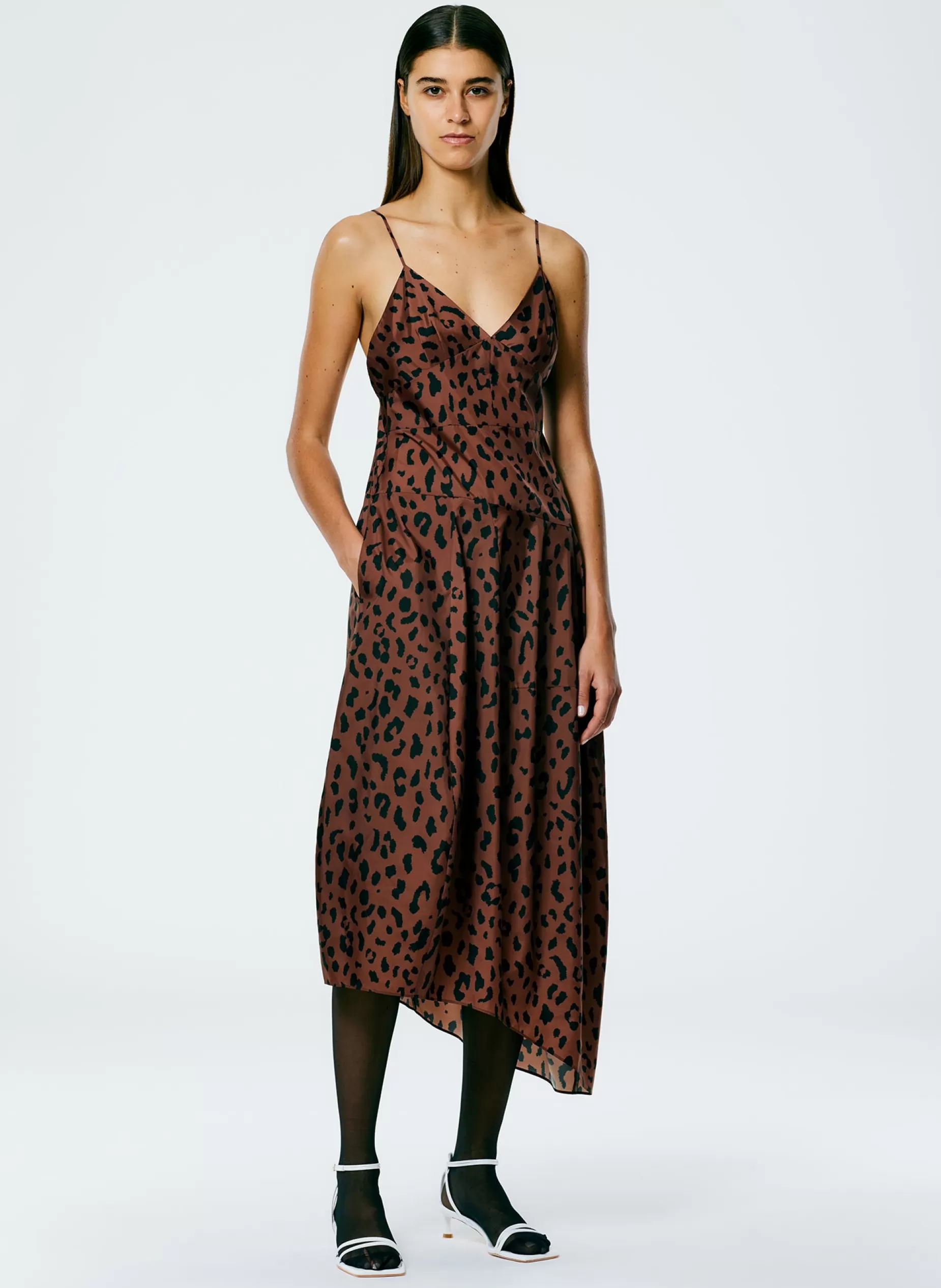 Tibi Dresses-Recycled Sporty Nylon Cheetah Cami Dress