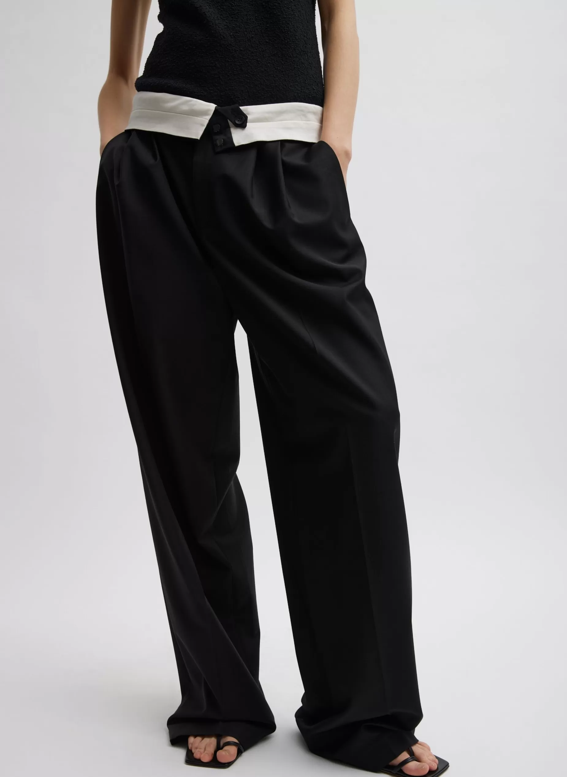 Tibi Suits | Pants & Shorts-Recycled Tropical Wool Fold Over Pant