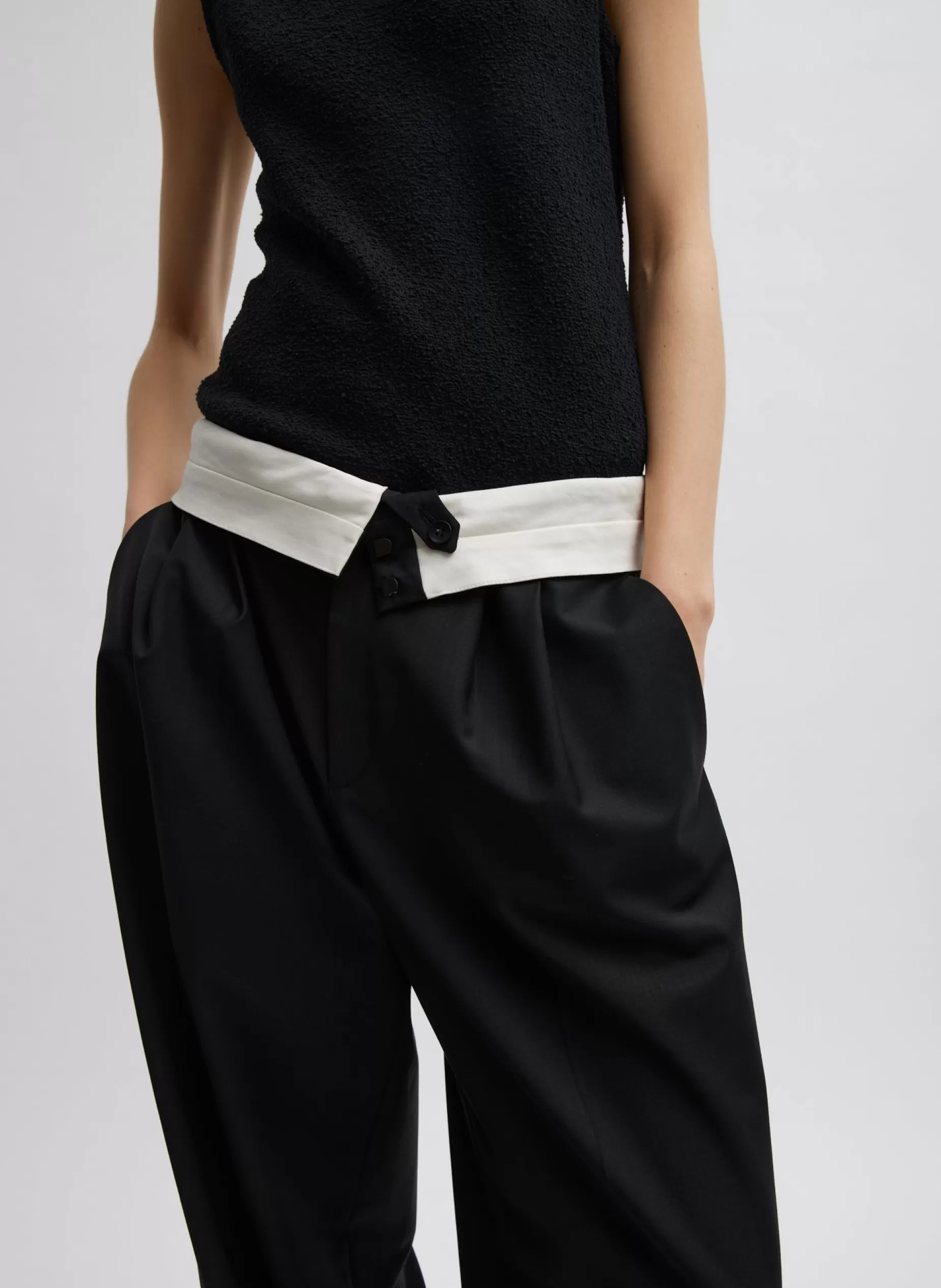 Tibi Suits | Pants & Shorts-Recycled Tropical Wool Fold Over Pant