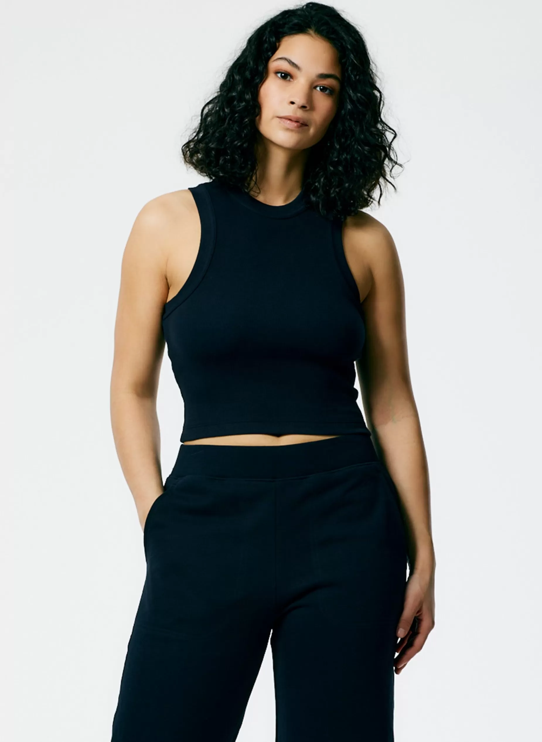 Tibi Tops | Fundamentals - WOFs-Ribbed T-Shirt Cropped Tank