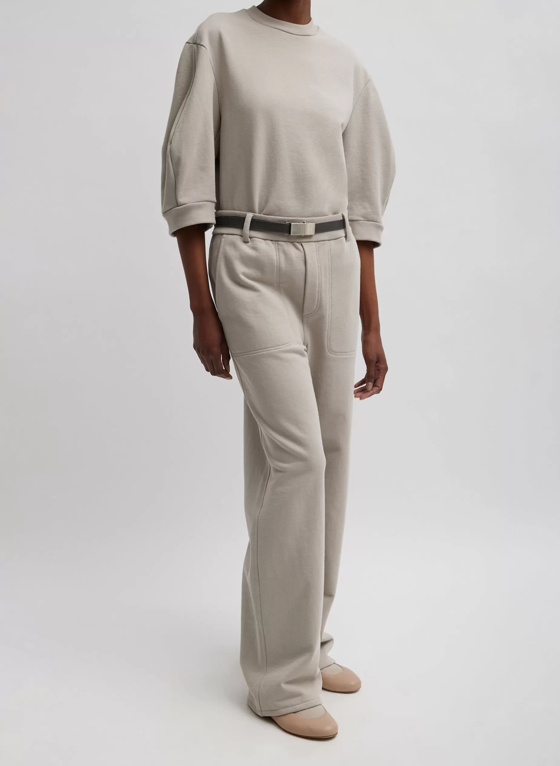 Tibi Leisure Sets | Knitwear & Sweatshirts-Sculpted Short Sleeve Sweatshirt