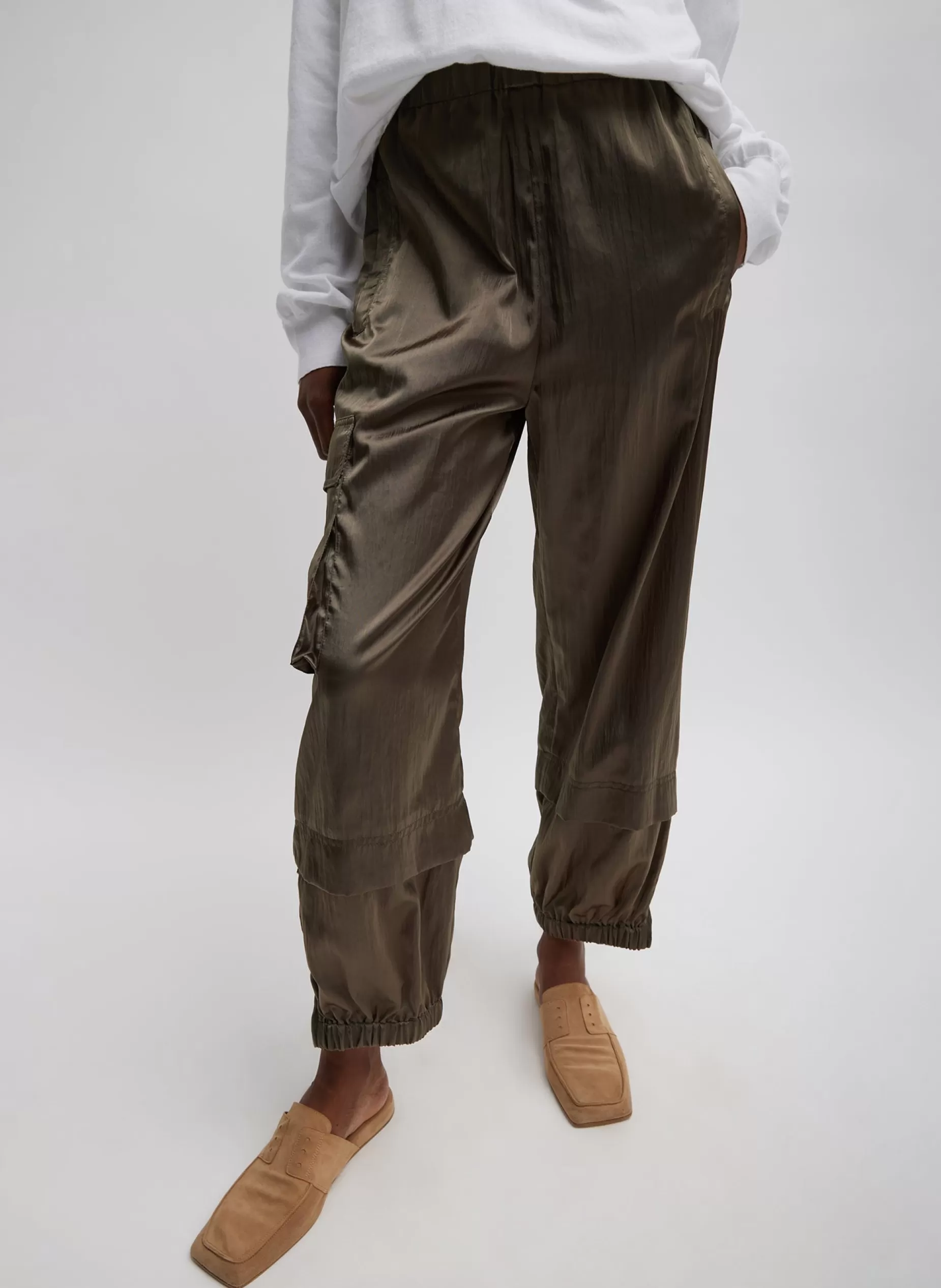 Tibi Pants & Shorts | Fundamentals - WOFs-Shiny Nylon Pull On Wilt Jogger