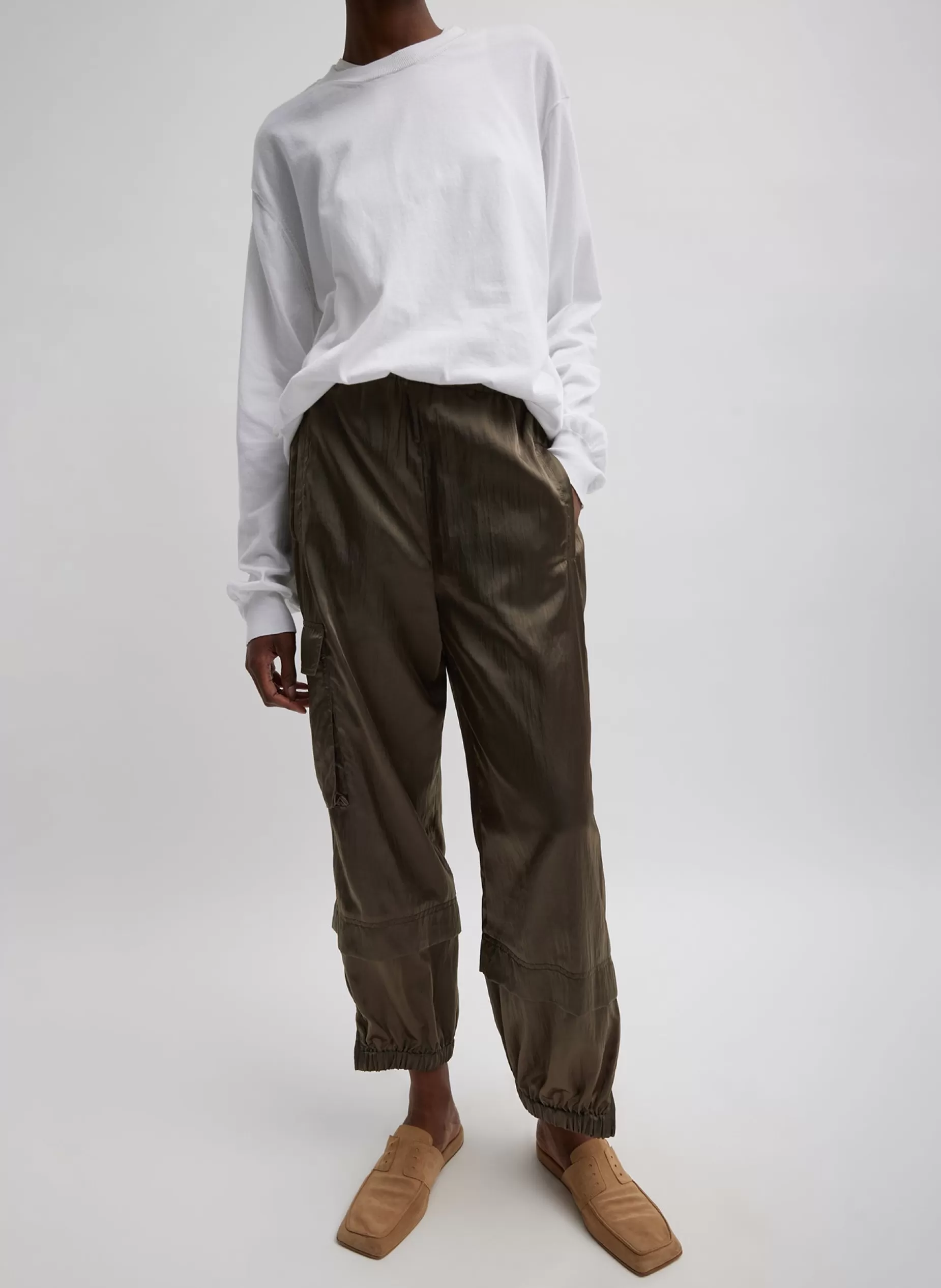 Tibi Pants & Shorts | Fundamentals - WOFs-Shiny Nylon Pull On Wilt Jogger