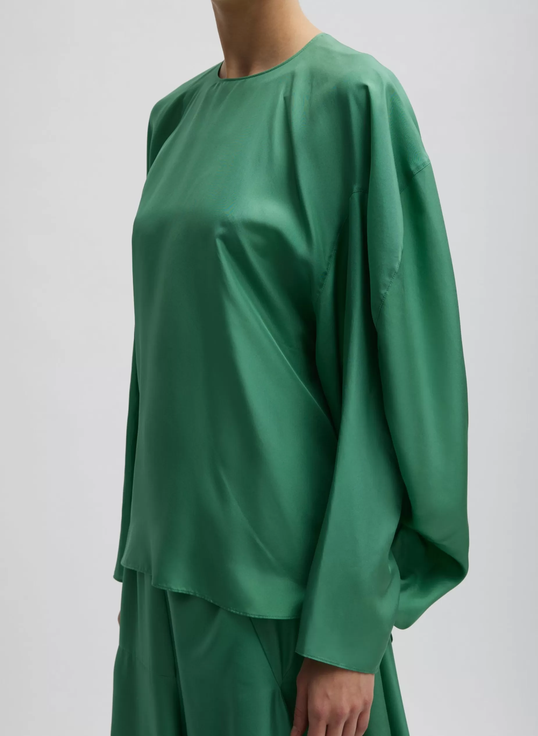 Tibi Tops-Silk Habutai Circular Top