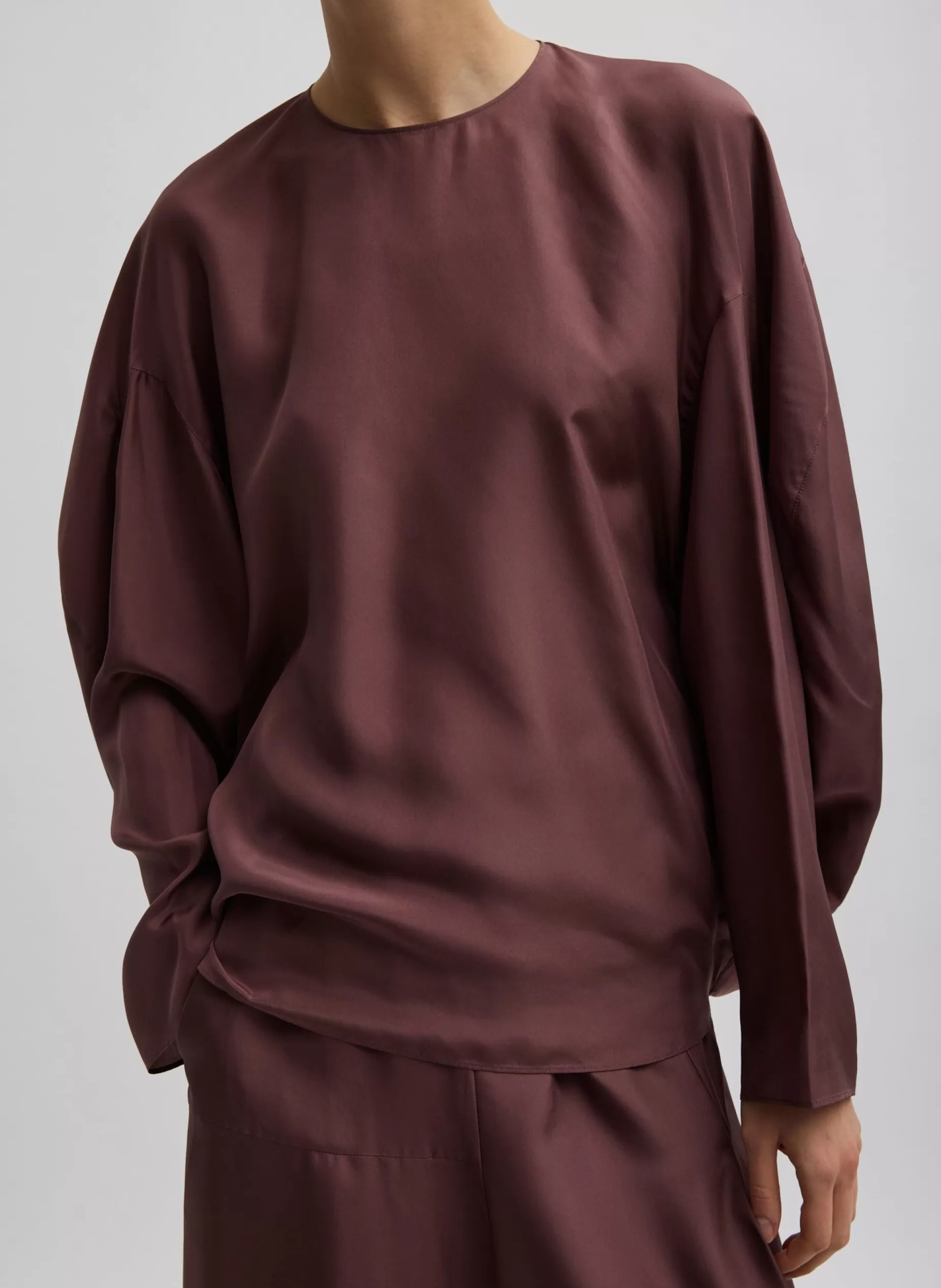 Tibi Tops-Silk Habutai Circular Top