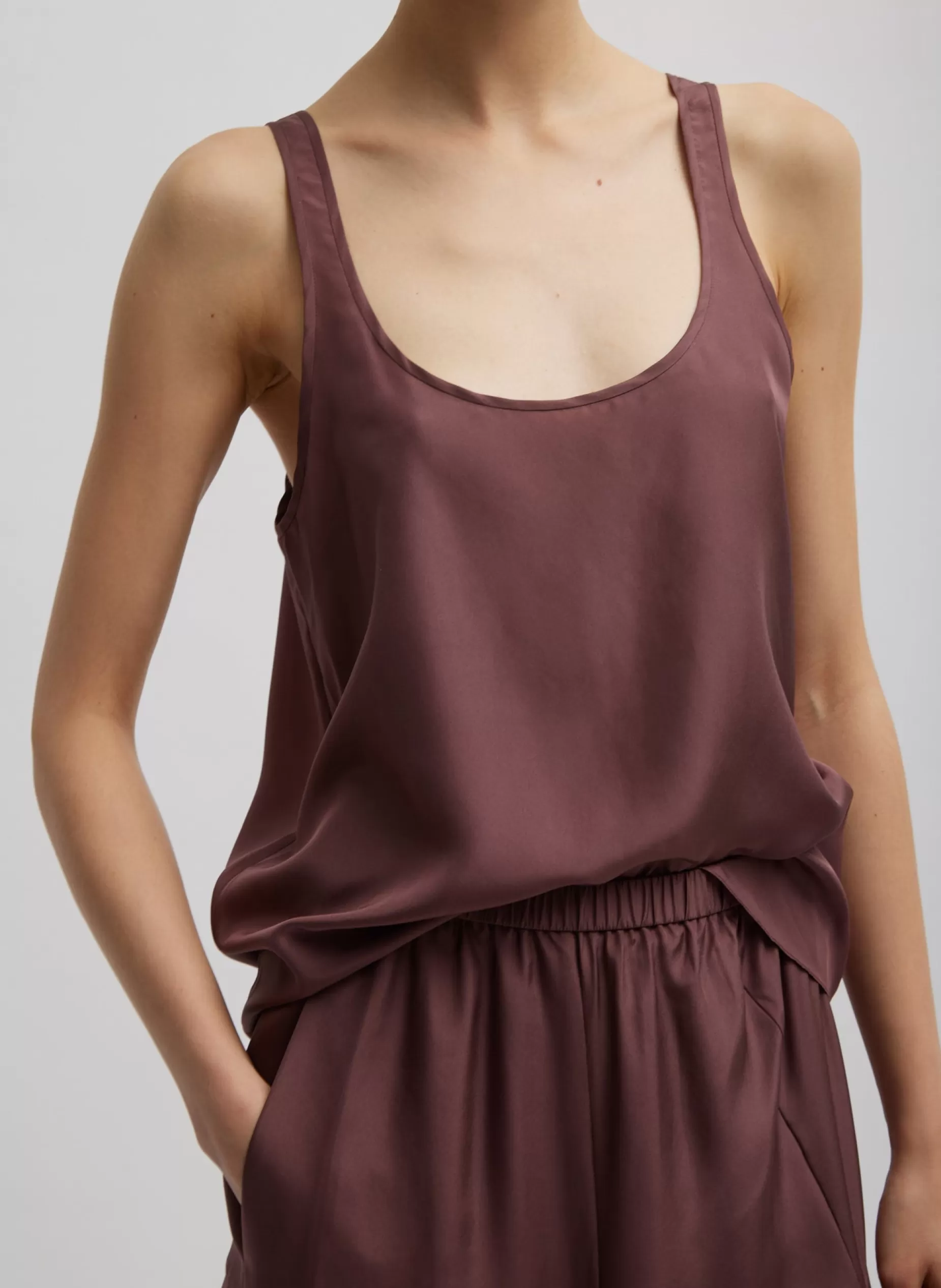 Tibi Tops-Silk Habutai Tank Top