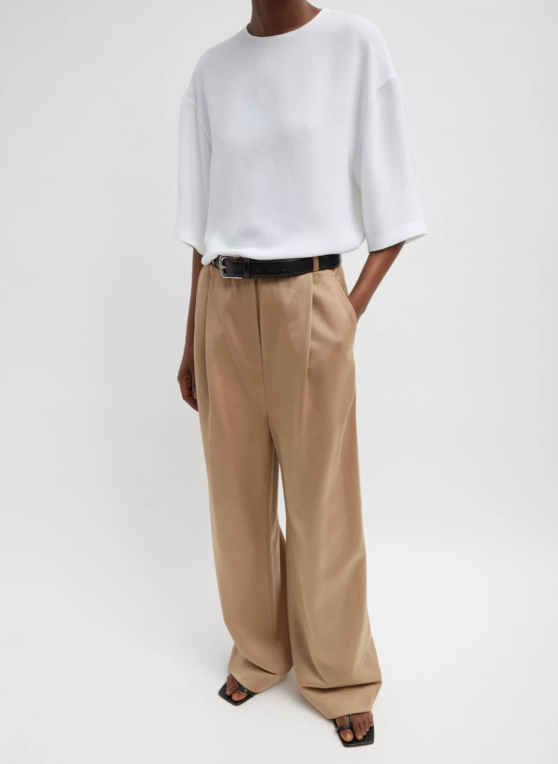 Tibi Leisure Sets | Pants & Shorts-Silk Terry Pleated Pull On Pant