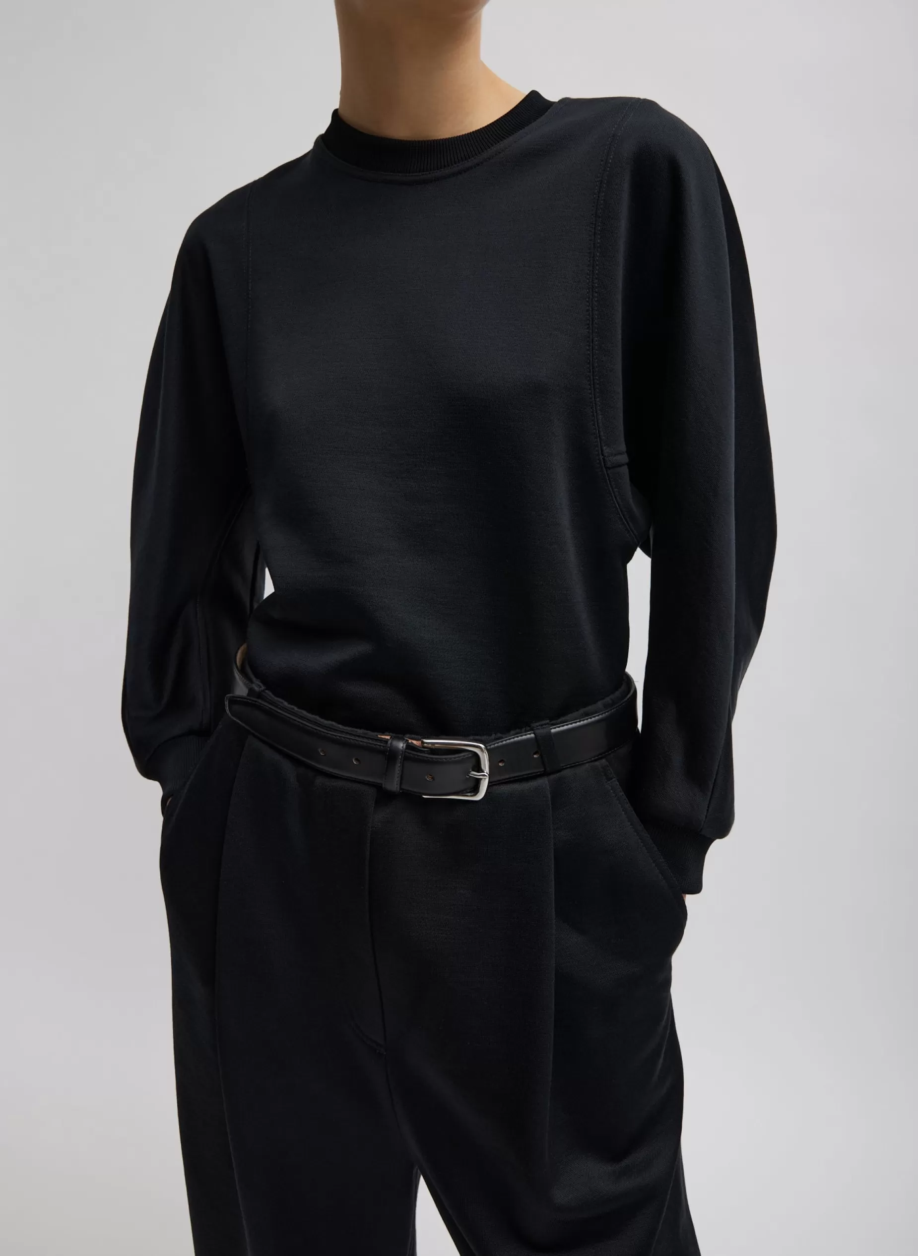 Tibi Leisure Sets | Knitwear & Sweatshirts-Silk Terry Sculpted Sleeve Slim Sweatshirt