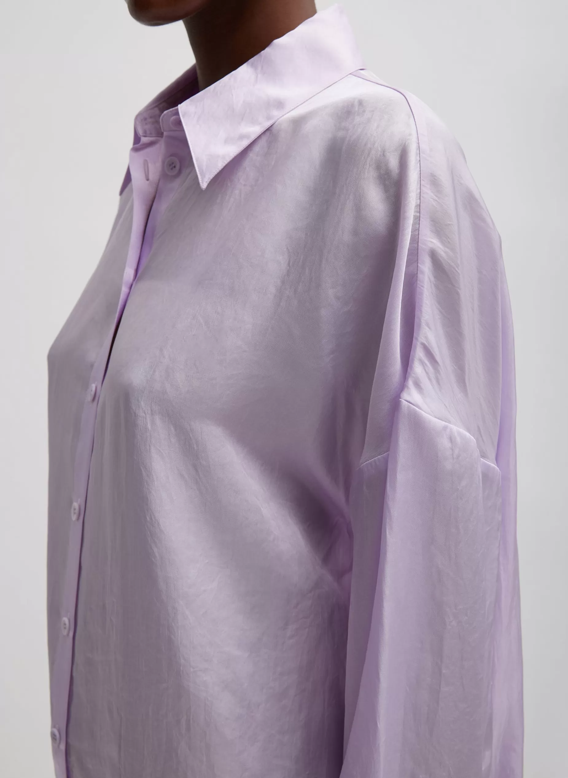 Tibi Tops-Spring Acetate Shirt With Cocoon Back