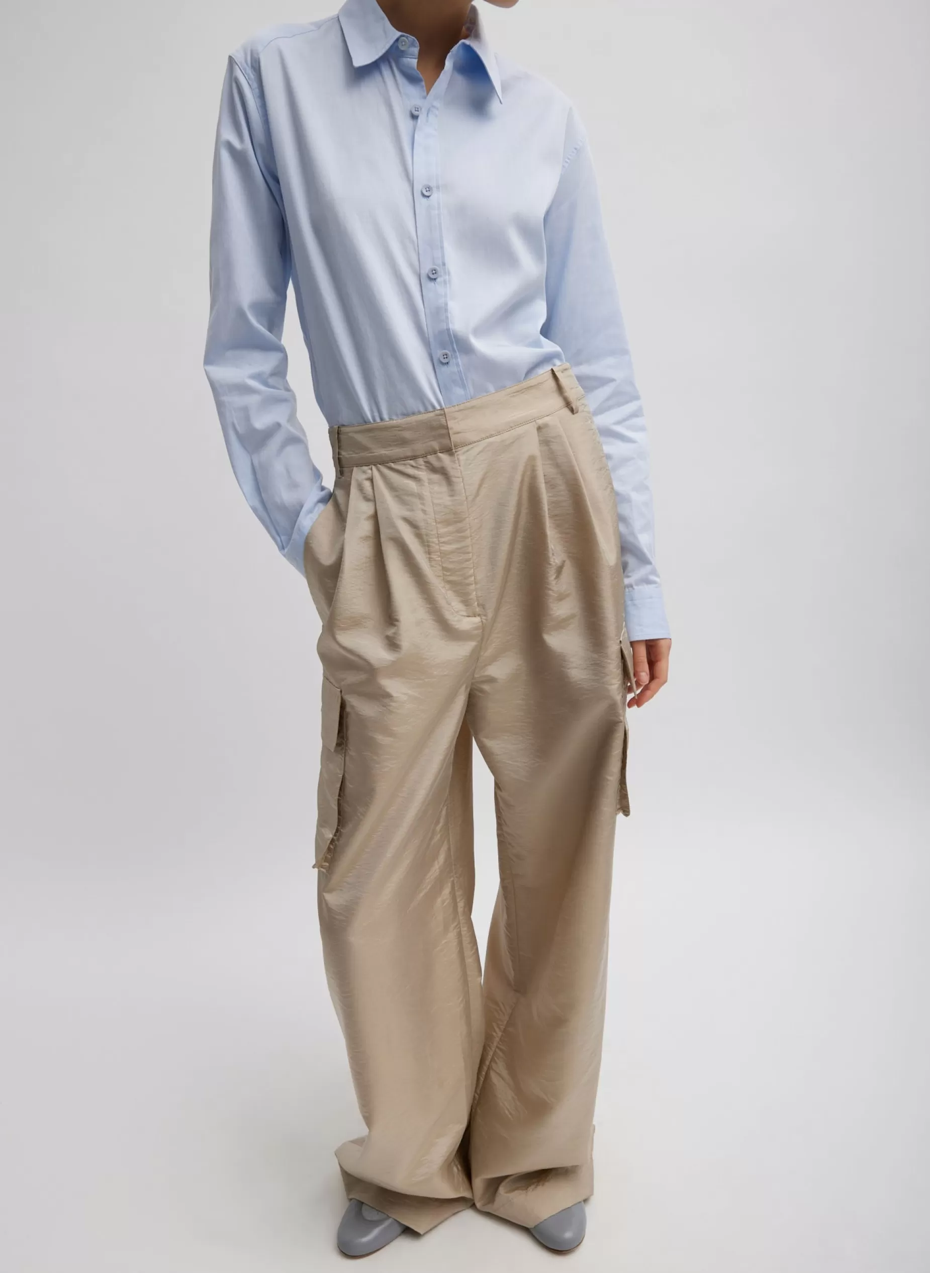 Tibi Pants & Shorts | Fundamentals - WOFs-Stella Crispy Nylon Pleated Cargo Pant