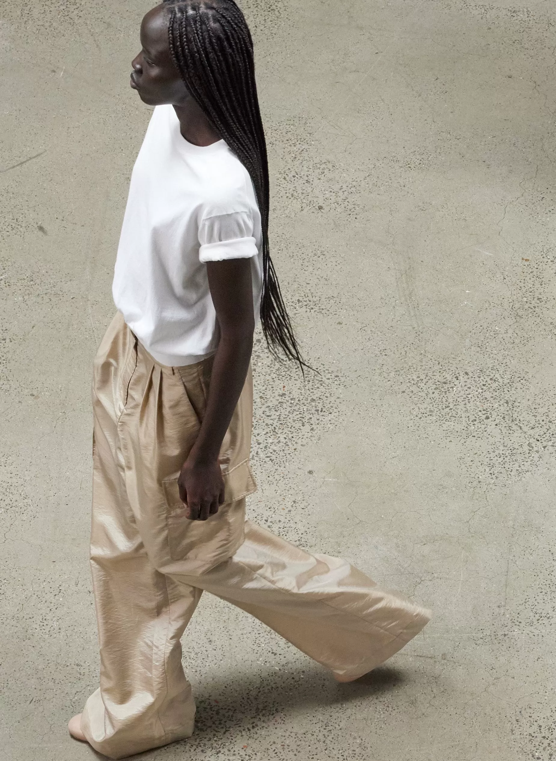 Tibi Pants & Shorts | Fundamentals - WOFs-Stella Crispy Nylon Pleated Cargo Pant