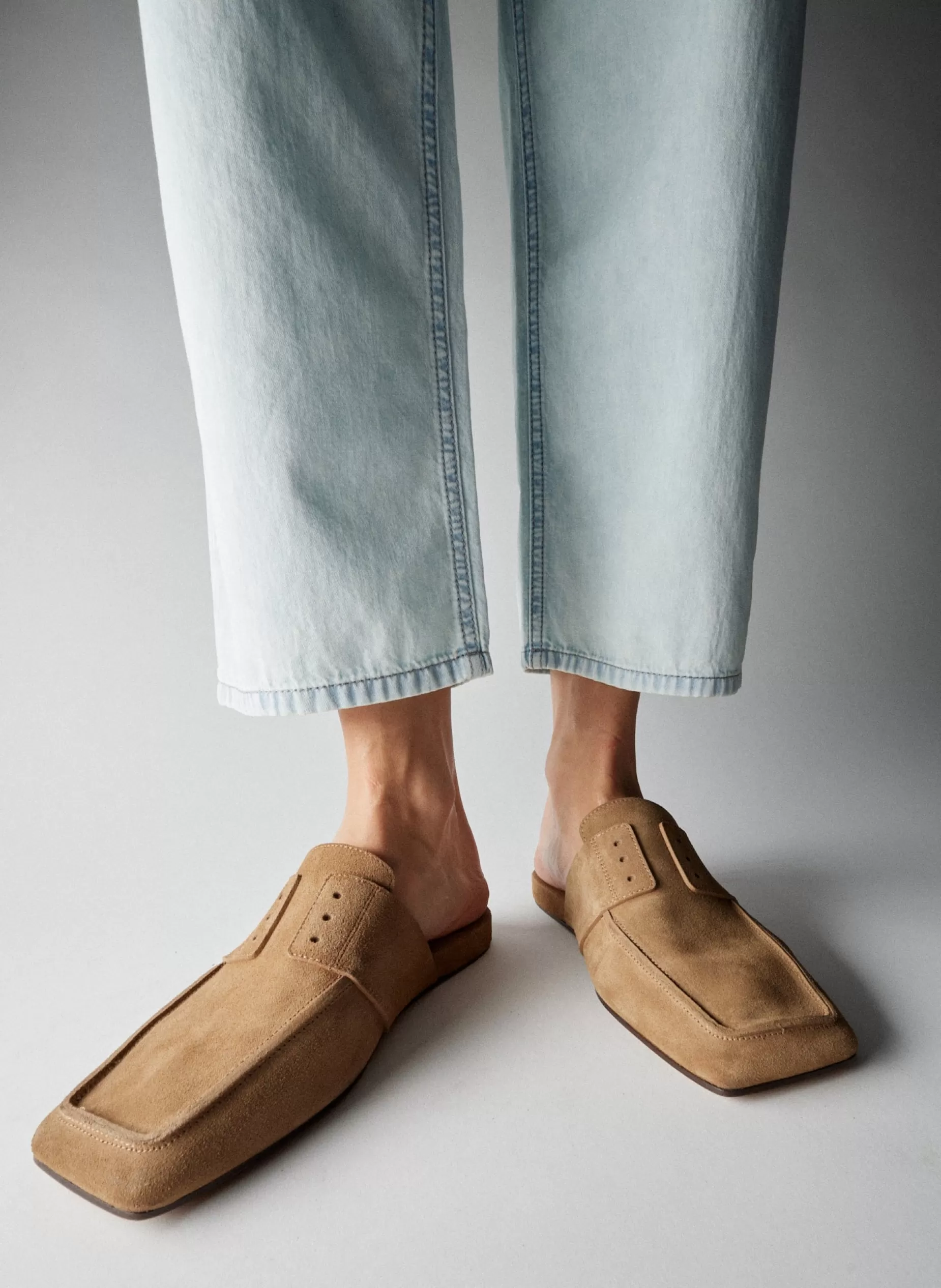 Tibi Flats-Suede Granger Slide