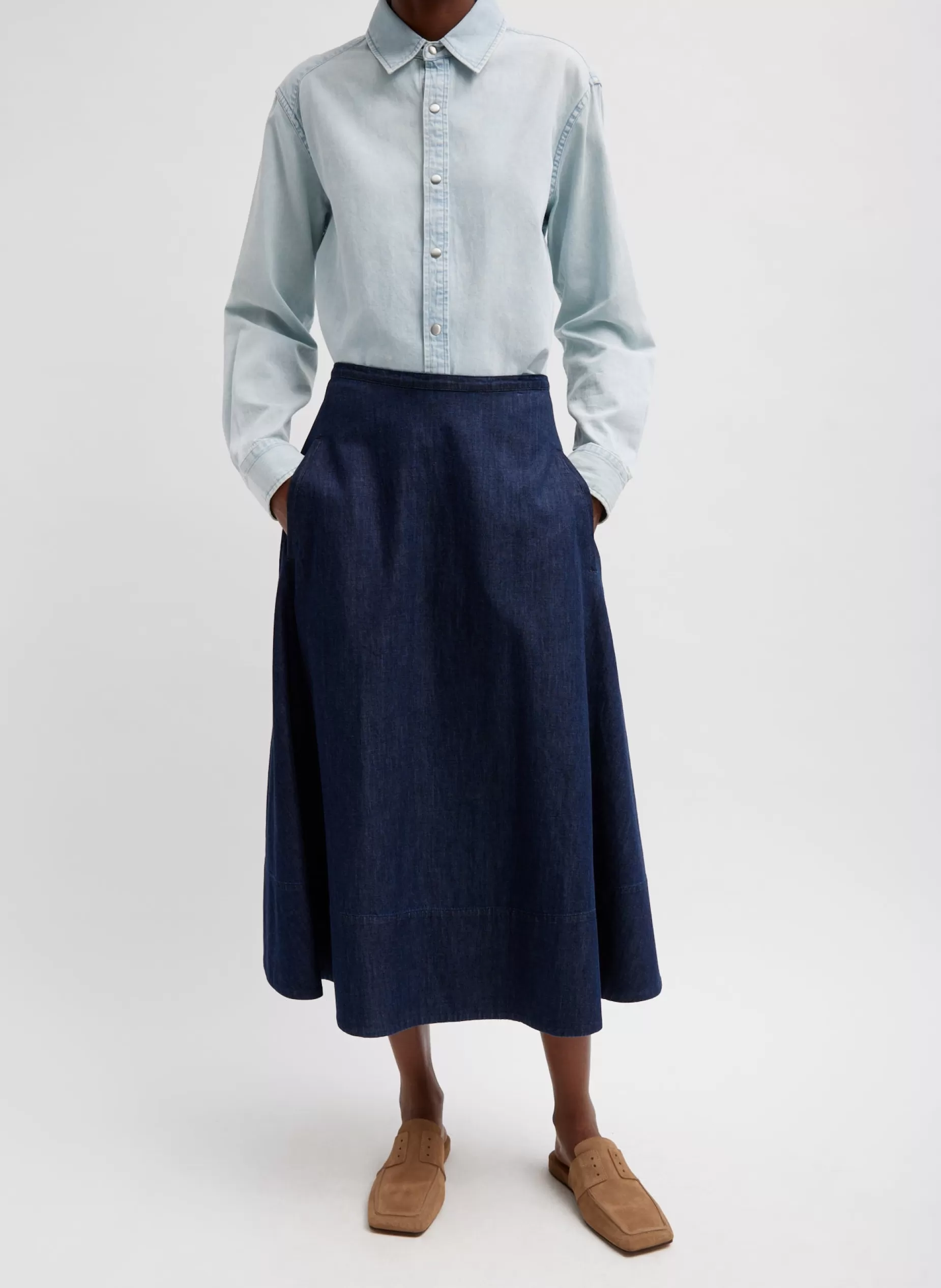 Tibi Denim | Skirts-Summer Denim Circle Skirt