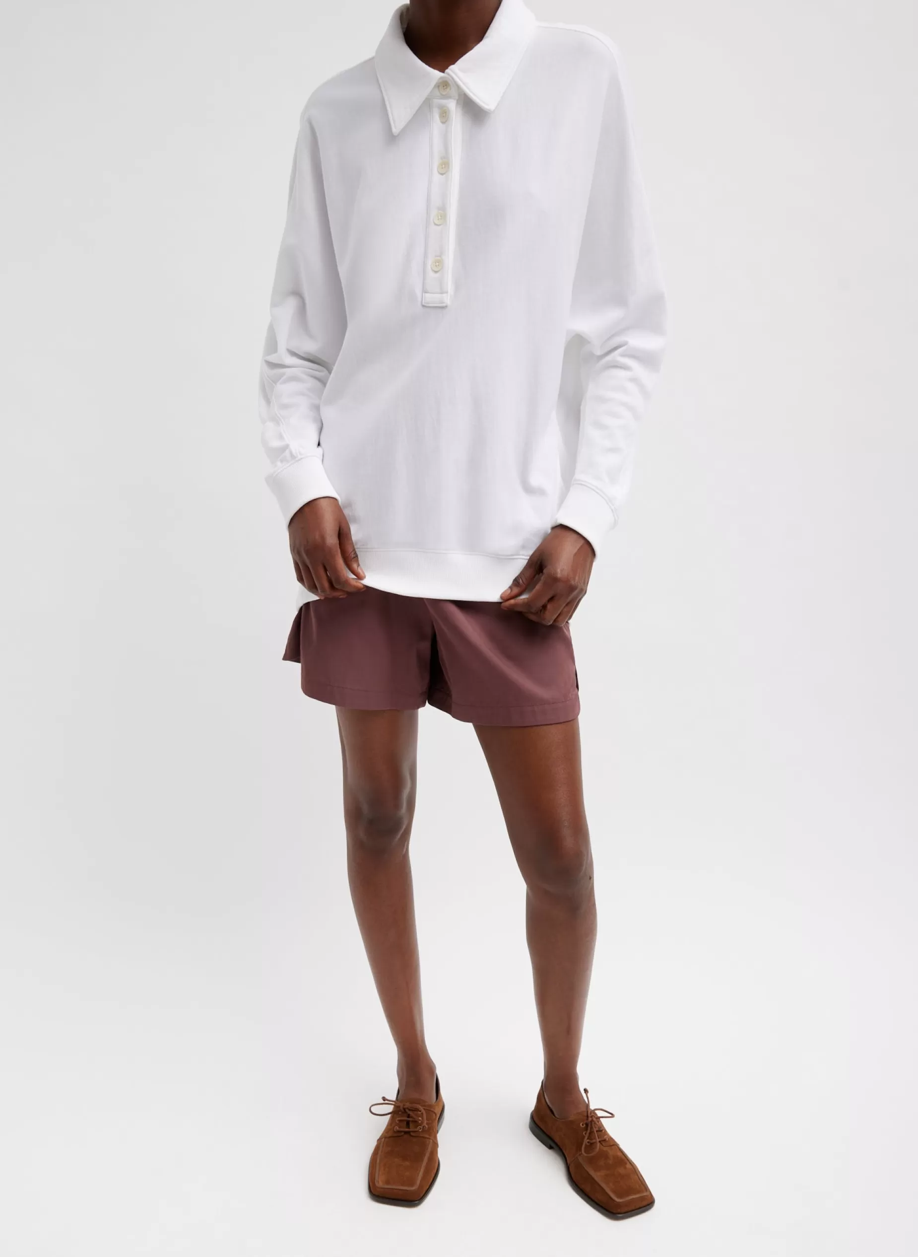 Tibi Leisure Sets | Knitwear & Sweatshirts-Summer Sweatshirting Polo Collar Sweatshirt