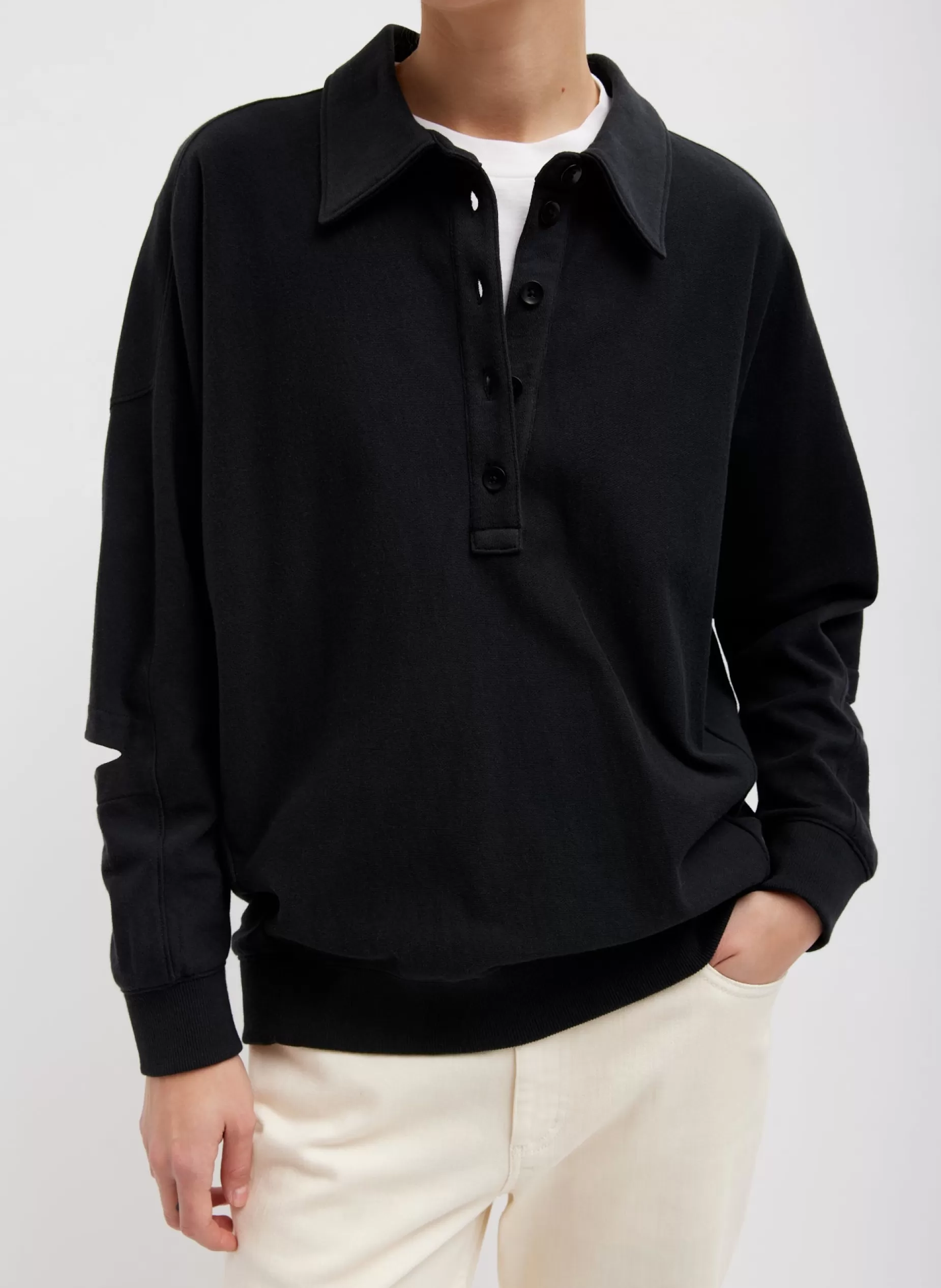 Tibi Leisure Sets | Knitwear & Sweatshirts-Summer Sweatshirting Polo Collar Sweatshirt