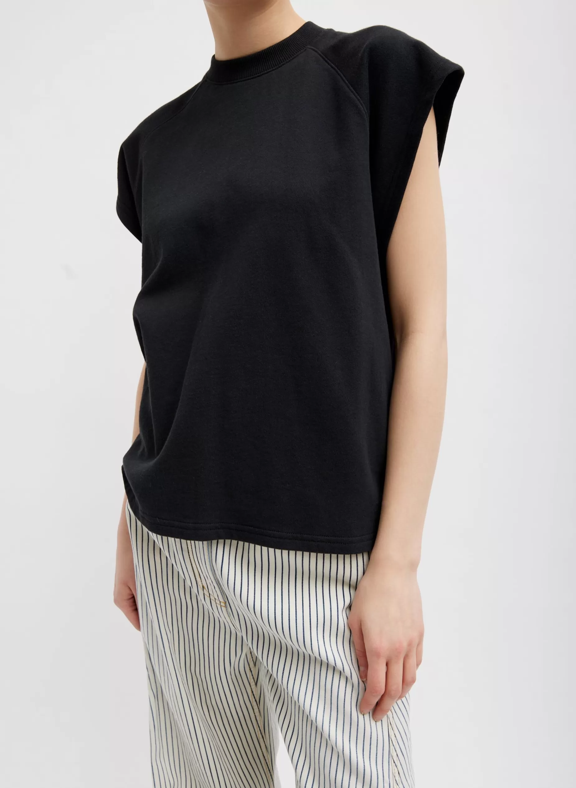 Tibi Tops | Leisure Sets-Summer Sweatshirting Sleeveless Easy Top