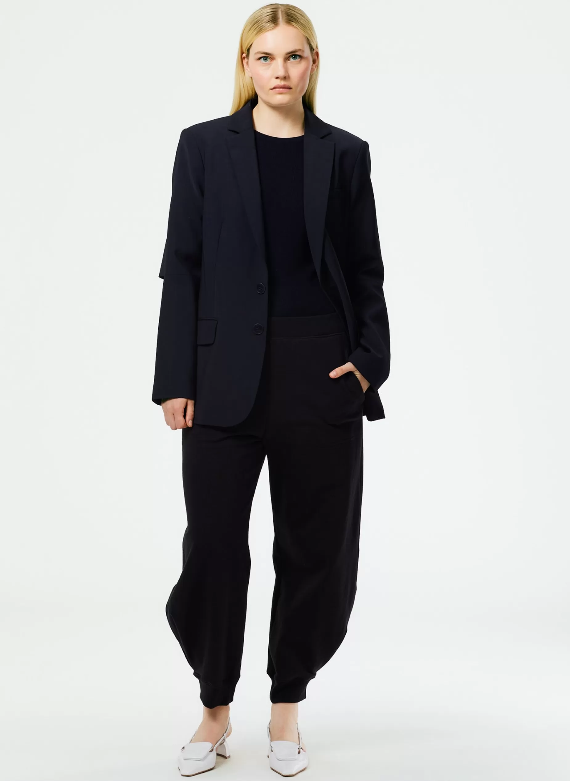 Tibi Suits | Jackets & Outerwear-Tropical Wool Cutout Sleeve Marlon Blazer