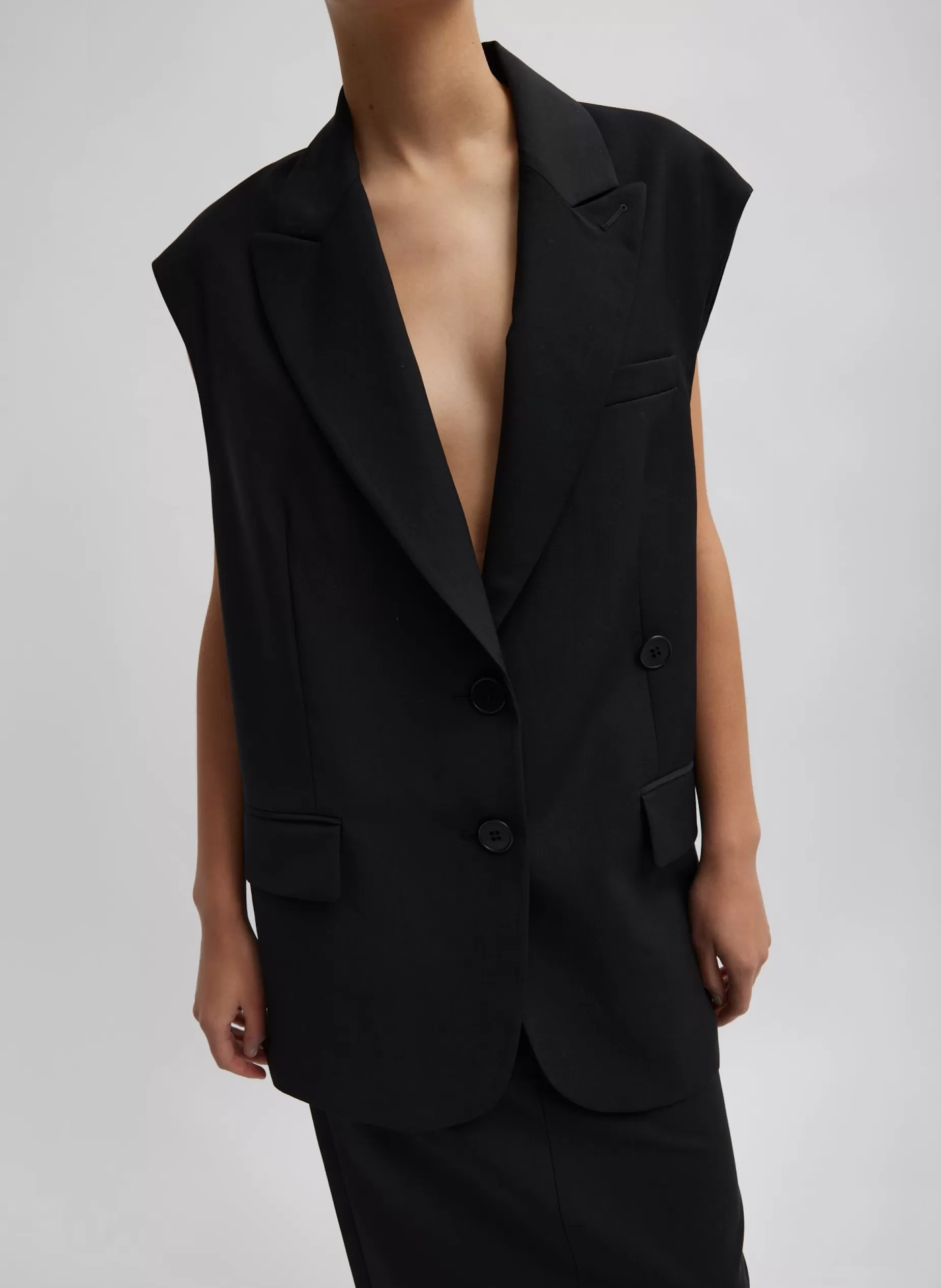 Tibi Suits | Jackets & Outerwear-Tropical Wool Liam Vest