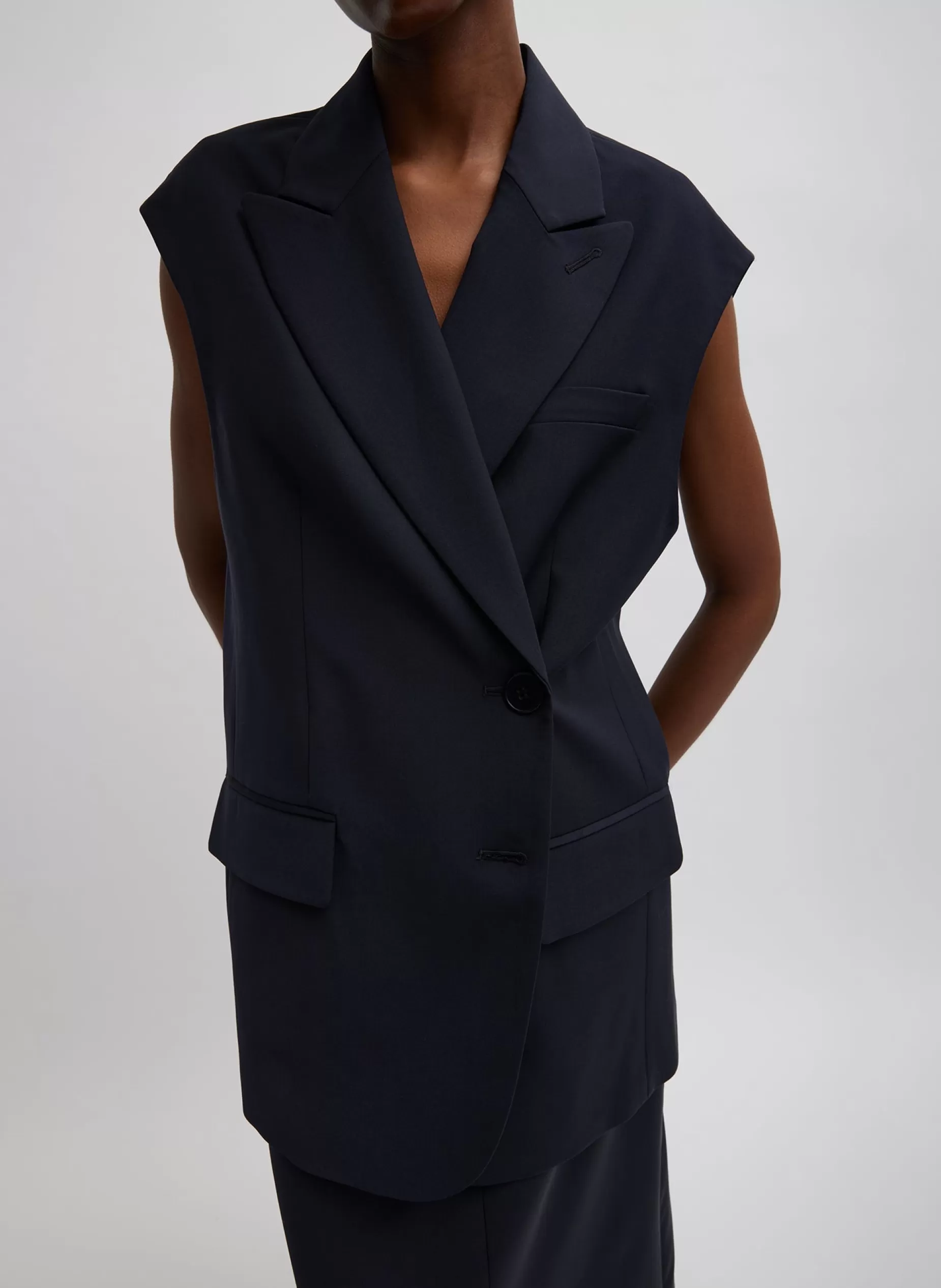 Tibi Suits | Jackets & Outerwear-Tropical Wool Liam Vest