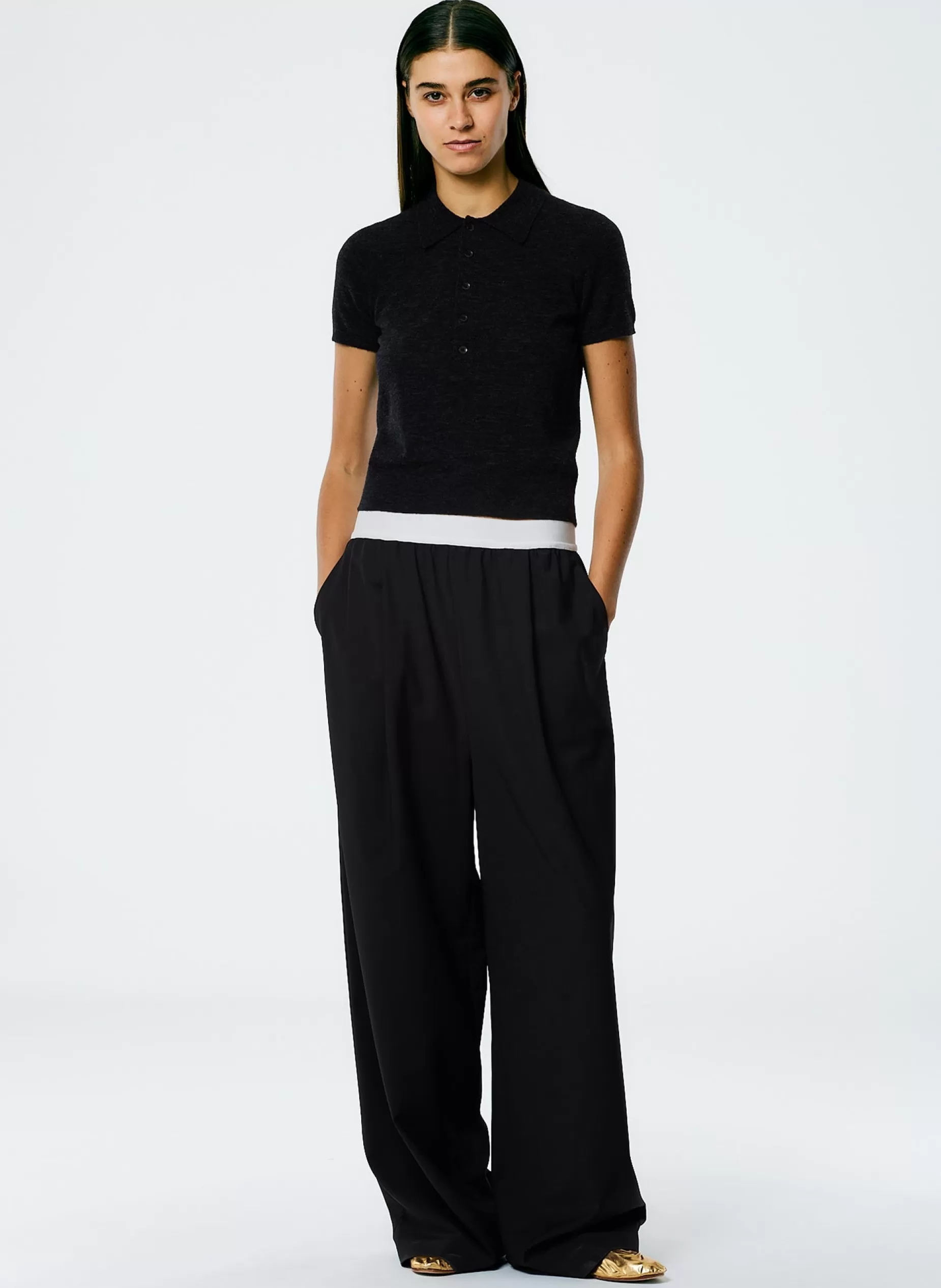 Tibi Pants & Shorts-Tropical Wool Marit Pull On Pant