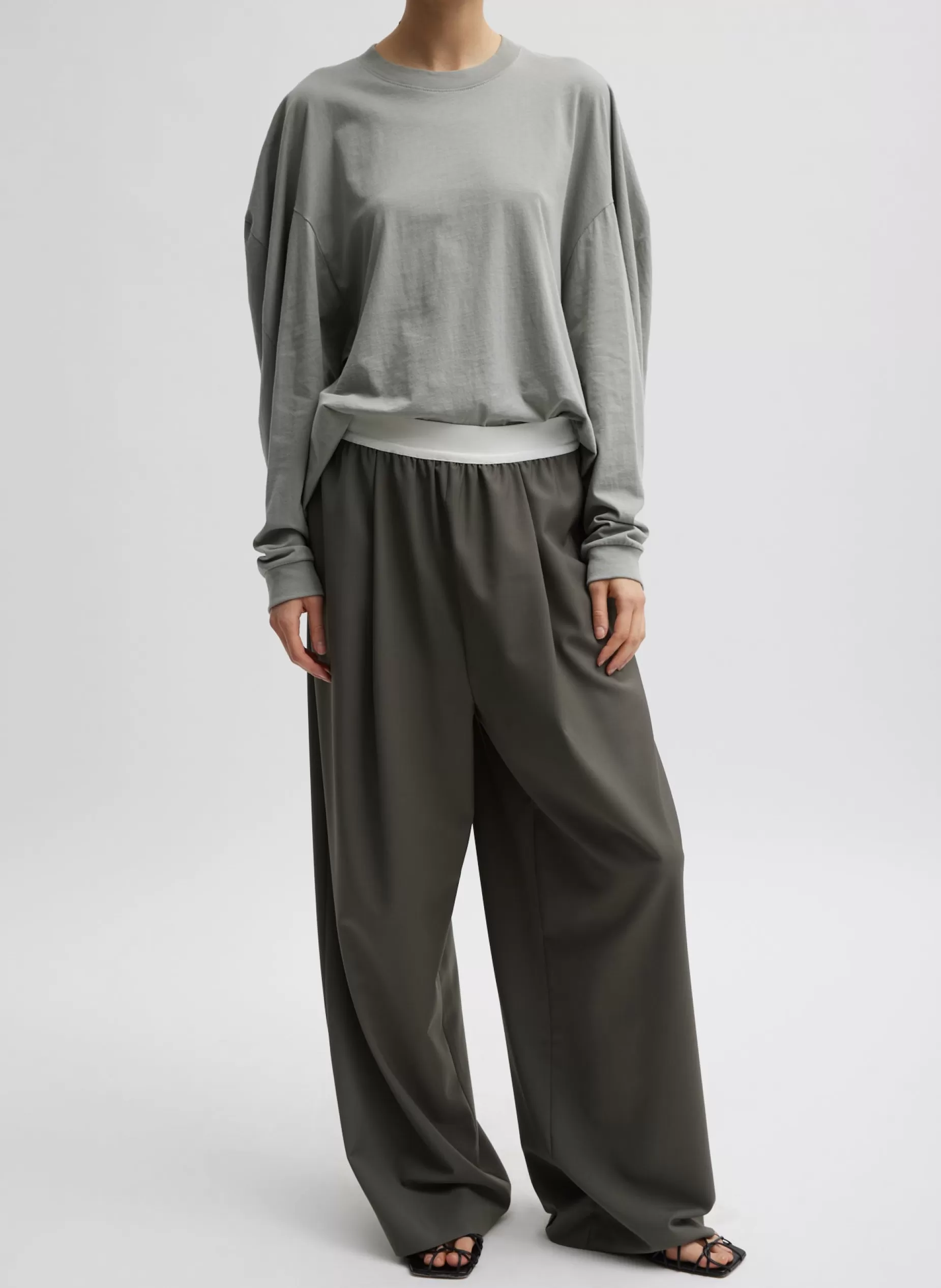 Tibi Pants & Shorts-Tropical Wool Marit Pull On Pant