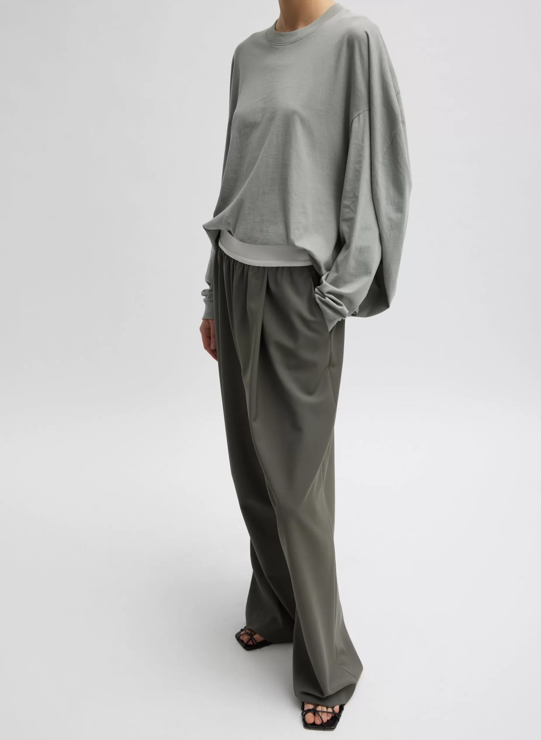 Tibi Pants & Shorts-Tropical Wool Marit Pull On Pant